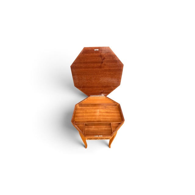 Vintage Italian Marquetry Octagonal Music Box Table With Reuge Swiss Movement For Sale - Image 15 of 15
