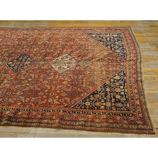 Extraordinary Antique Persian Ghashgaei Rug With Three Large Central Diamond Medallions For Sale - Image 4 of 9