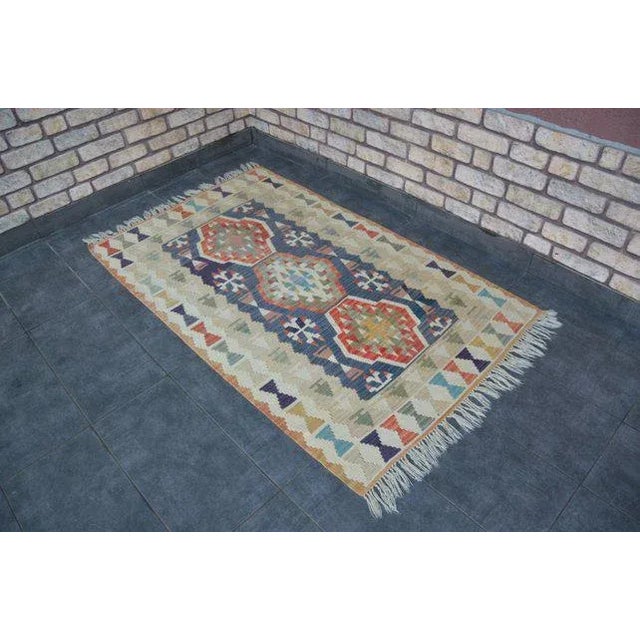 Turkish handwoven Vintage handwoven anatolian rug