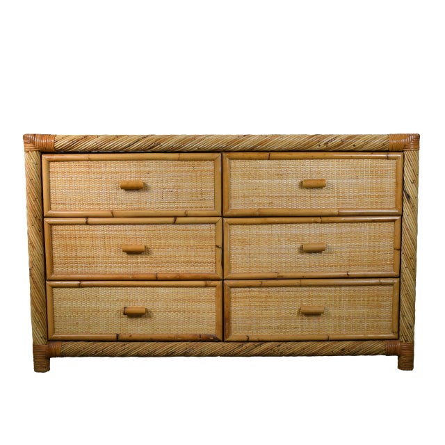 Twisted Rattan and Cane Double Dresser Attributed to Bielecky Brothers For Sale - Image 4 of 4