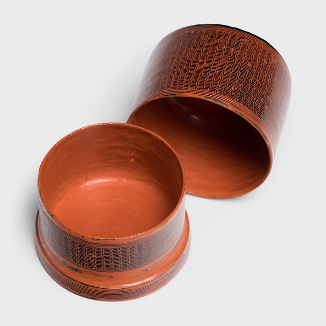 Rustic Petite Burmese Yun Betel Box, C. 1900 For Sale - Image 3 of 5