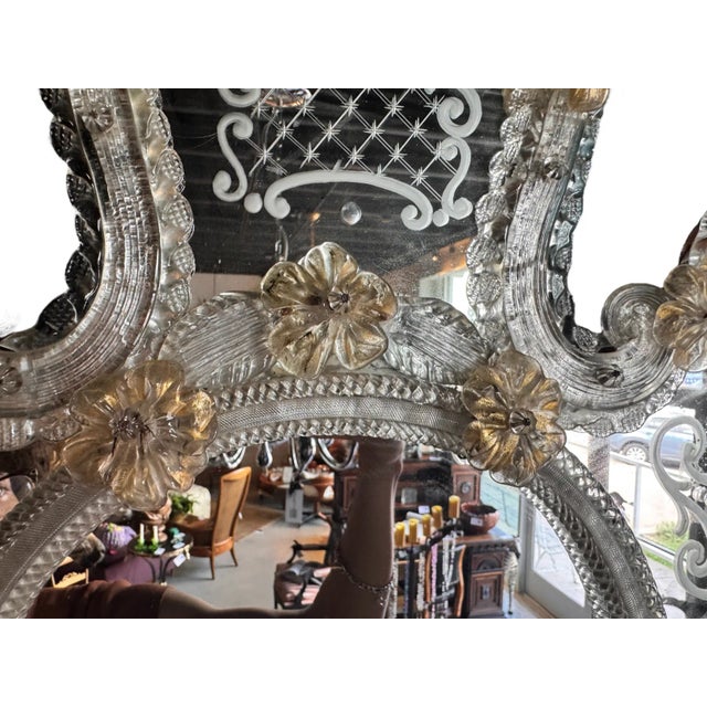 Early 20th Century Venetian Murano Art Glass Girandole Mirror For Sale - Image 10 of 15