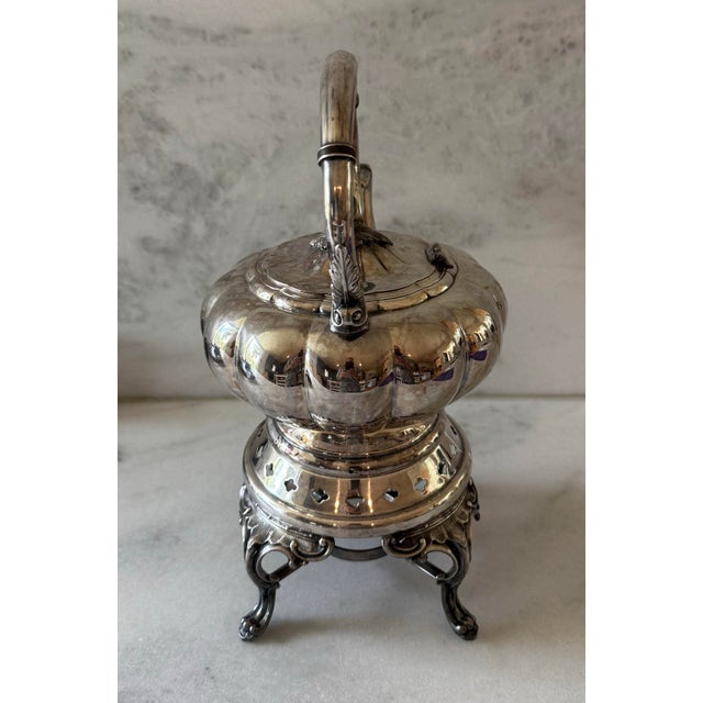 Early 20th Century Vintage Sheffield Tilting Coffee or Tea Pot With Stand For Sale - Image 5 of 11
