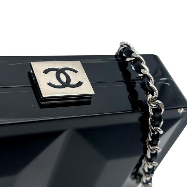 Chanel Limited Edition Minaudière Black Runway Lucite Wristlet Clutch Bag, 2005. For Sale - Image 9 of 12