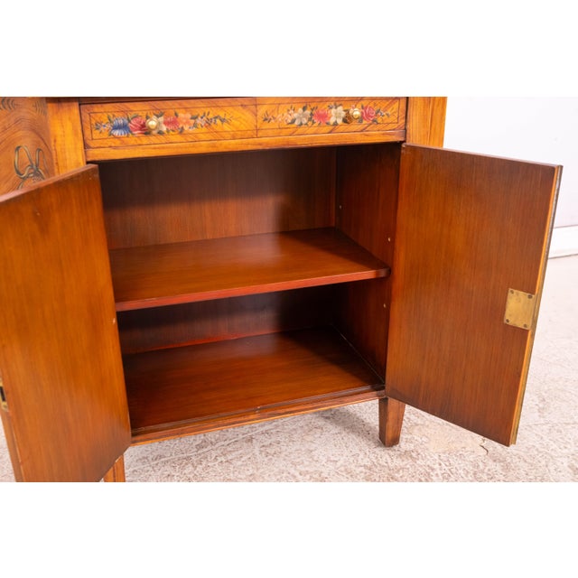 1990s 1990s Adams Style Paint Decorated 2 Door Server Commode For Sale - Image 5 of 18