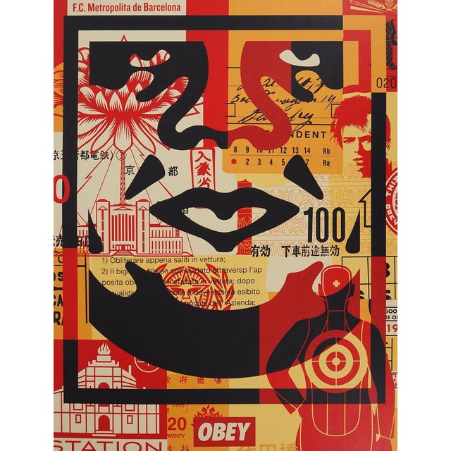 Shepard Fairey, aka Obey Giant (1970) Collage Side III Original color lithograph Signed and dated in pencil On wove paper,...