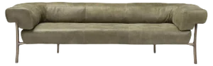 Katana Gray Leather Sofa by Paolo Rizzatto