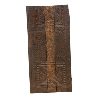 Antique Knot & Lattice Carved Igbo Door For Sale