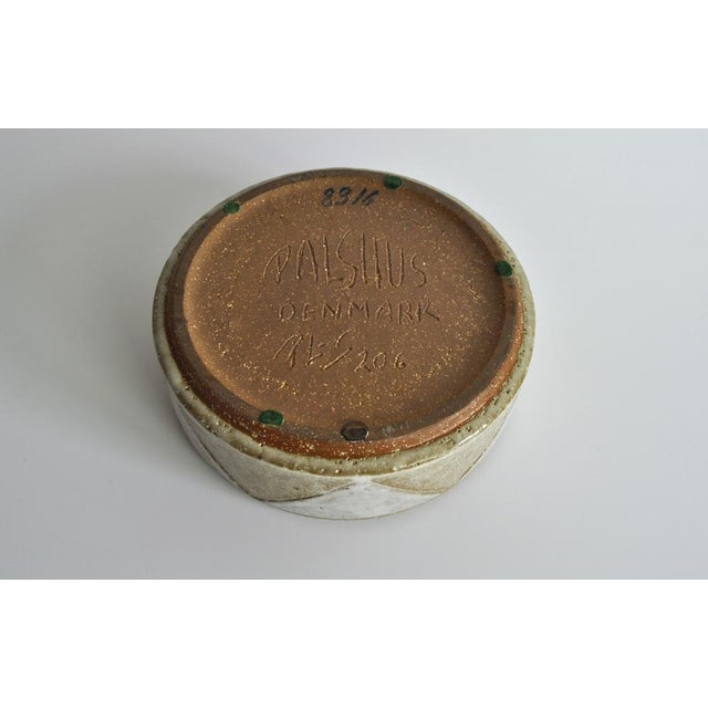 Danish White and Beige-Brown Ceramic Bowl from Palshus, Denmark, 1960s For Sale - Image 6 of 10