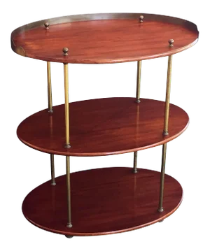 English Campaign Oval Table of Wood and Brass, circa 1880