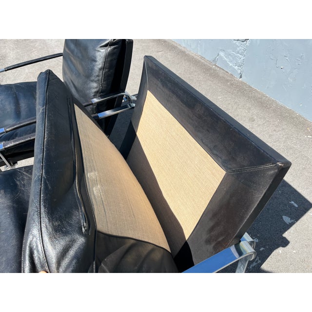 Black 1970s Jørgen Lund & Ole Larsen Pair of Lounge Chairs in Black Leather For Sale - Image 8 of 18