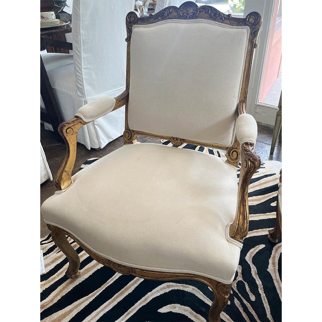 French Pair of 19th Century Louis XVI Style Arm Chairs For Sale - Image 3 of 6