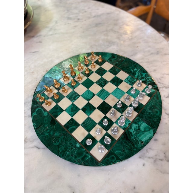 Italian Malachite Chess Set, 1970s For Sale - Image 4 of 6