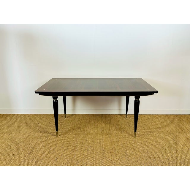 Mid-Century Modern Art Deco Table in Macassar Ebony, 1940s For Sale - Image 3 of 18