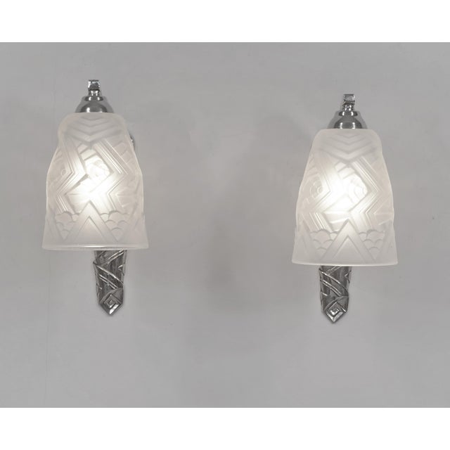 Art Deco A Pair of French Art Deco Wall Sconces by Charles Schneider 1920s France - 2 Pairs Available For Sale - Image 3 of 7
