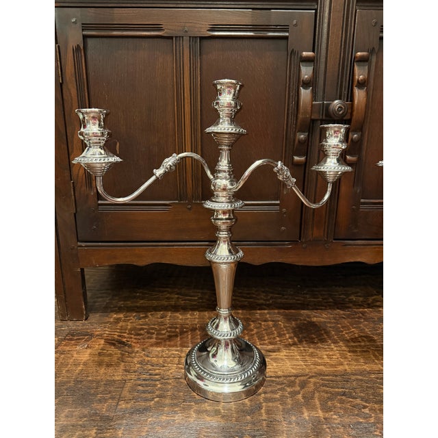 Pair of George III Old Sheffield Plate Three-Light Candelabra, Early 19th Century For Sale - Image 9 of 18