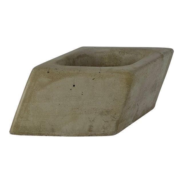 Vintage Cast Concrete Small Dish in an Angular Diamond Shape For Sale