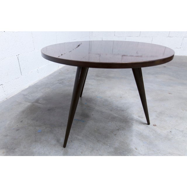 Brown Tripod Coffee Table in Varnished Mahogany, 1960s For Sale - Image 8 of 17