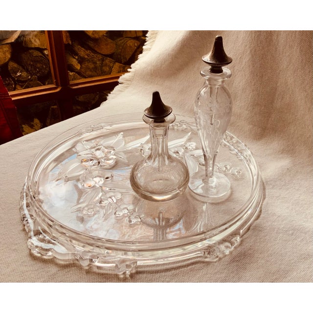 1980s Exquisite French Crystal Camelia Bathroom Tray- Plateau – Paris Find For Sale - Image 13 of 18