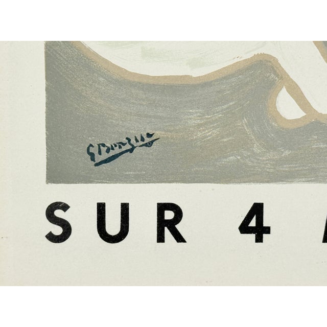 Mid Century Galerie Maeght Sur 4 Murs Exhibition Lithograph Print Framed For Sale In Providence - Image 6 of 7