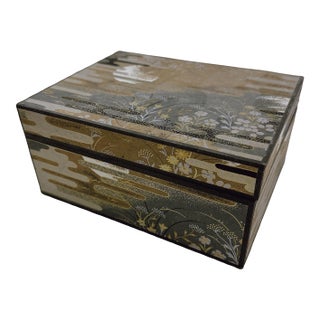 Vintage Jan McGregor Studios Handcrafted in Japan Washi Jewelry Box With Removable Tray For Sale