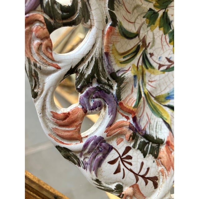 Off-white Circa 1970/1980 Deruta-Style Reticulated Earthenware Decorative Wall Plate For Sale - Image 8 of 12