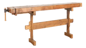 Early 20th Century Rustic Narrow Carpenter's Workbench Console Table