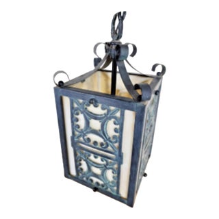 Antique, Caramel Slag Glass Pendant Light For Sale