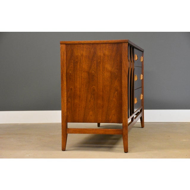 1960s 1960s Refinished Broyhill Brasilia 54” Walnut Dresser Credenza For Sale - Image 5 of 10