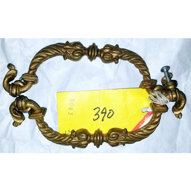 1960s French Dore' Bronze Hardware Pulls, a Pair For Sale In West Palm - Image 6 of 6