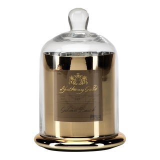 Golden Beach Scented Candle in Glass Jar with Bell Cloche, Medium For Sale