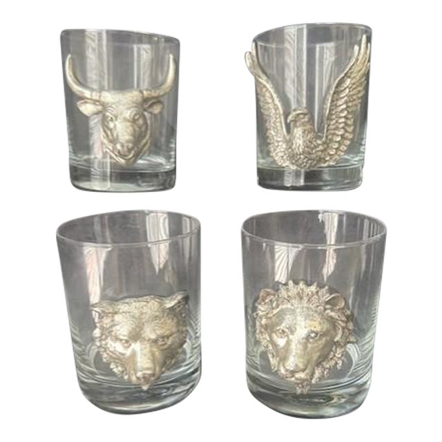 Vintage Arthur Court Old Fashioned Glasses- Set of 4 For Sale