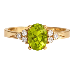 Peridot Engagement Wedding Ring, August Birthstone Peridot Cubic Zirconia Ring Us 7