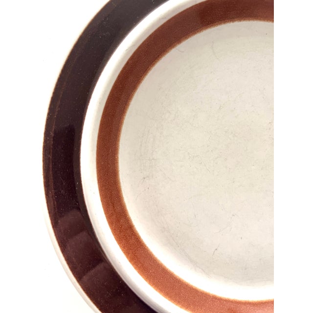Arabia Vintage 1970s Arabia of Finland Rosmarin Brown Salad Plates - Set of 3 For Sale - Image 4 of 13