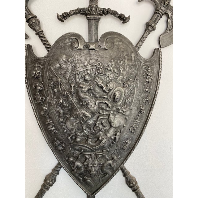 Mid Century Medieval Iron Coat of Arms Wall Hanging Chairish