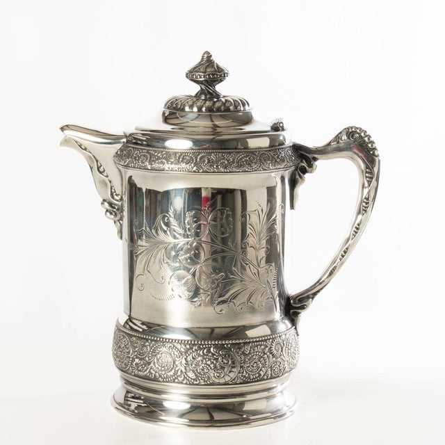Victorian 19th Century Victorian Silverplate Water Pitcher For Sale - Image 3 of 7