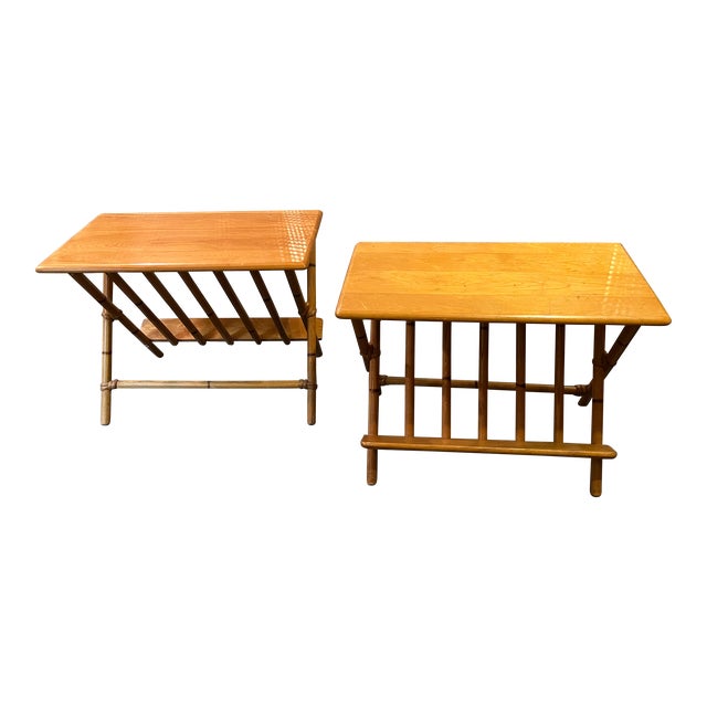 1960s Pair of Heywood Wakefield Mid Century Side Tables For Sale