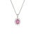 No Heat Natural Pink Sapphire Diamond Necklace 18k White Gold Vintage Jewellery size 0.47 For Sale - Image 4 of 4