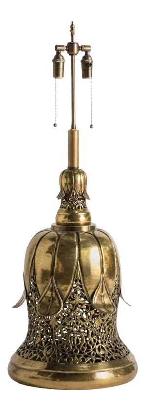 Vintage Brass Southeast Asian Style Table Lamp