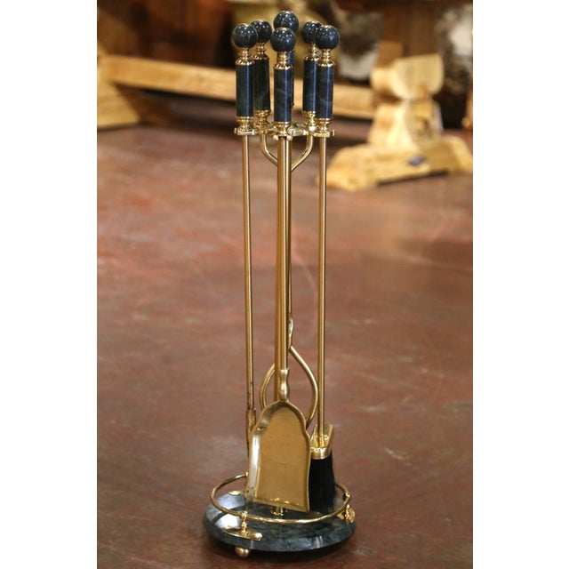 Elegant materials and a restrained classical design give this vintage French fireplace tool set a particularly refined...