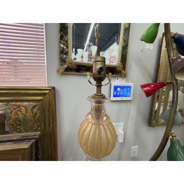 Gold 1940s Murano Glass Floor Lamp by Seguso For Sale - Image 8 of 13