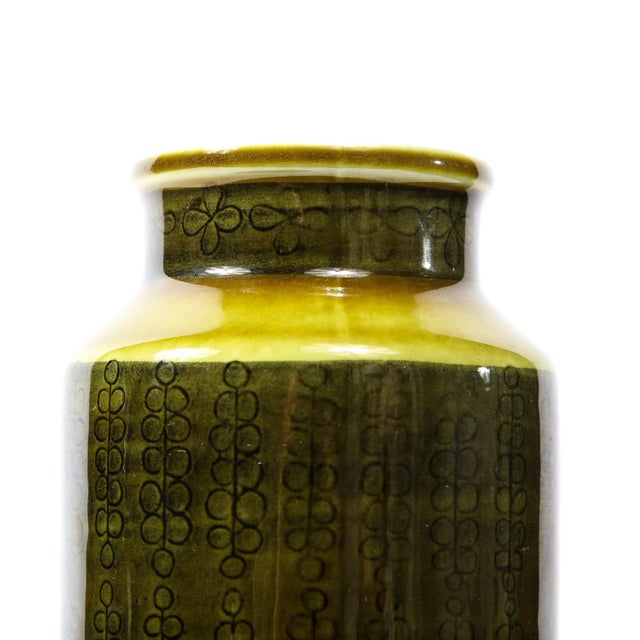 Army Green Mid-Century Modern Ceramic Vase by Gunnar Nyland for Rorstrand Company For Sale - Image 8 of 11