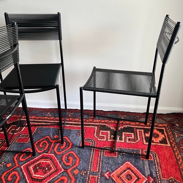 Black 1980's Spaghetti Chairs by Belotti Marked Alias, Italy Black - Set of 4 For Sale - Image 8 of 8