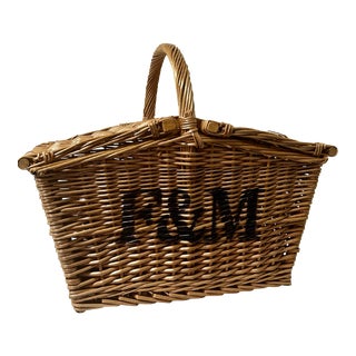 Vintage English Fortnum and Mason Wicker Hamper For Sale