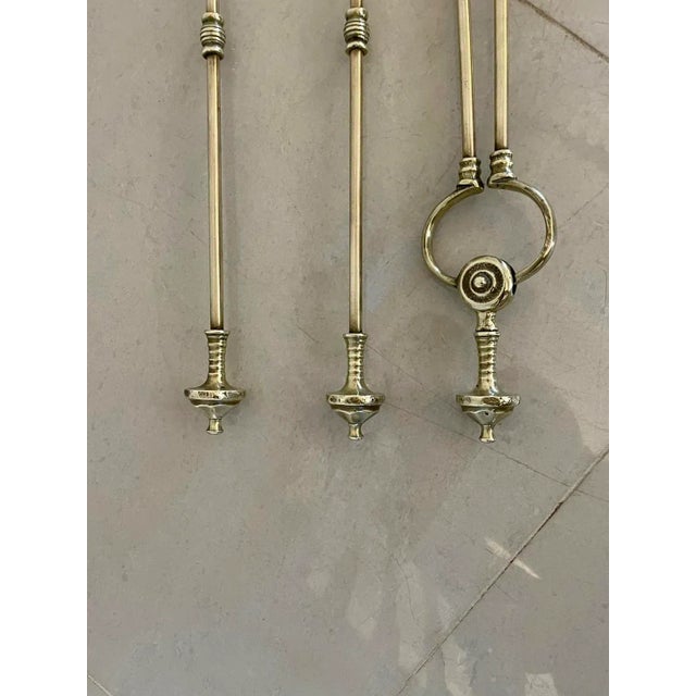 Early 19th Century Antique George III Brass Fire Irons, 1982s, Set of 3 For Sale - Image 5 of 8