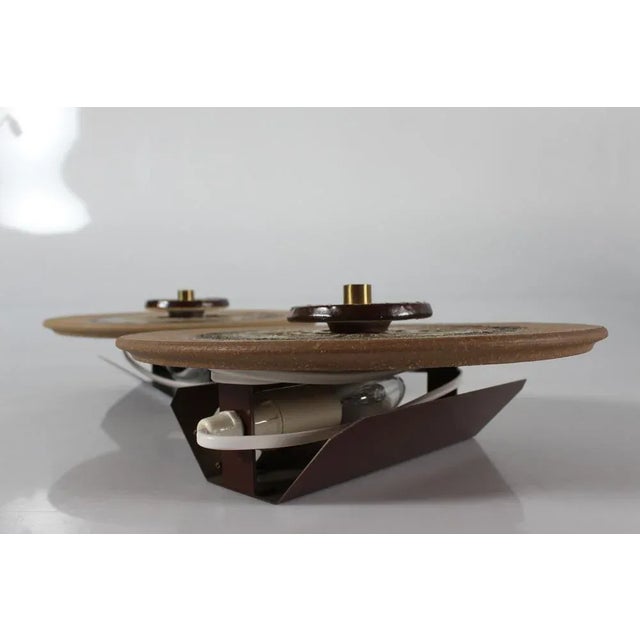 Blue Mid-Century Danish Ceramic Wall Sconces by Poul Brandborg for Søholm, 1960s, Set of 2 For Sale - Image 8 of 9