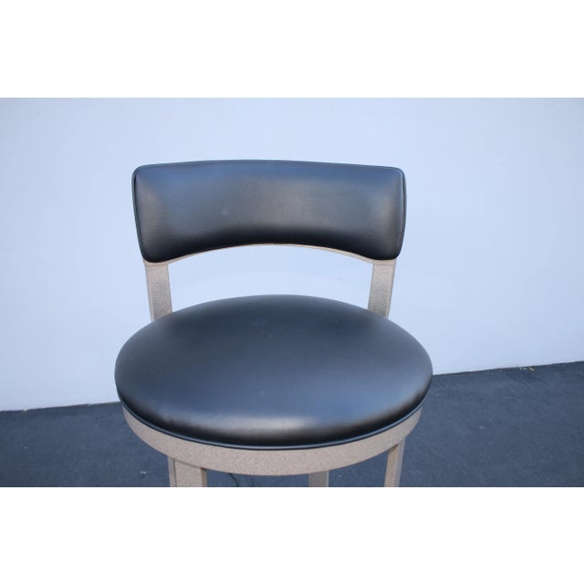 2010s Wesley Allen Bali Swivel Stool With Low Back For Sale - Image 5 of 8