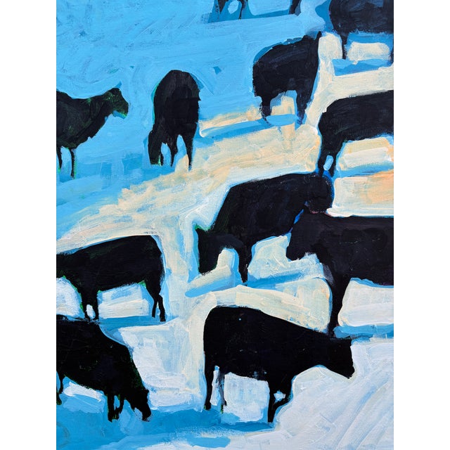 Cows in the Snowlight Original Painting by Joseph Christy For Sale In Nashville - Image 6 of 7