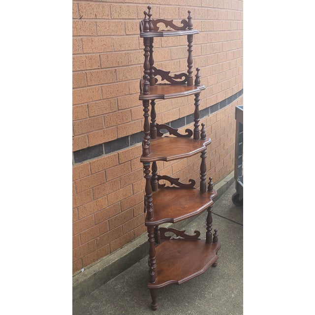 19th Century Victorian Rococo Style Mahogany Corner Etagere For Sale - Image 4 of 6