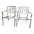 1990s Garden Cast Aluminum Armchairs in Silver - Set of 2 For Sale